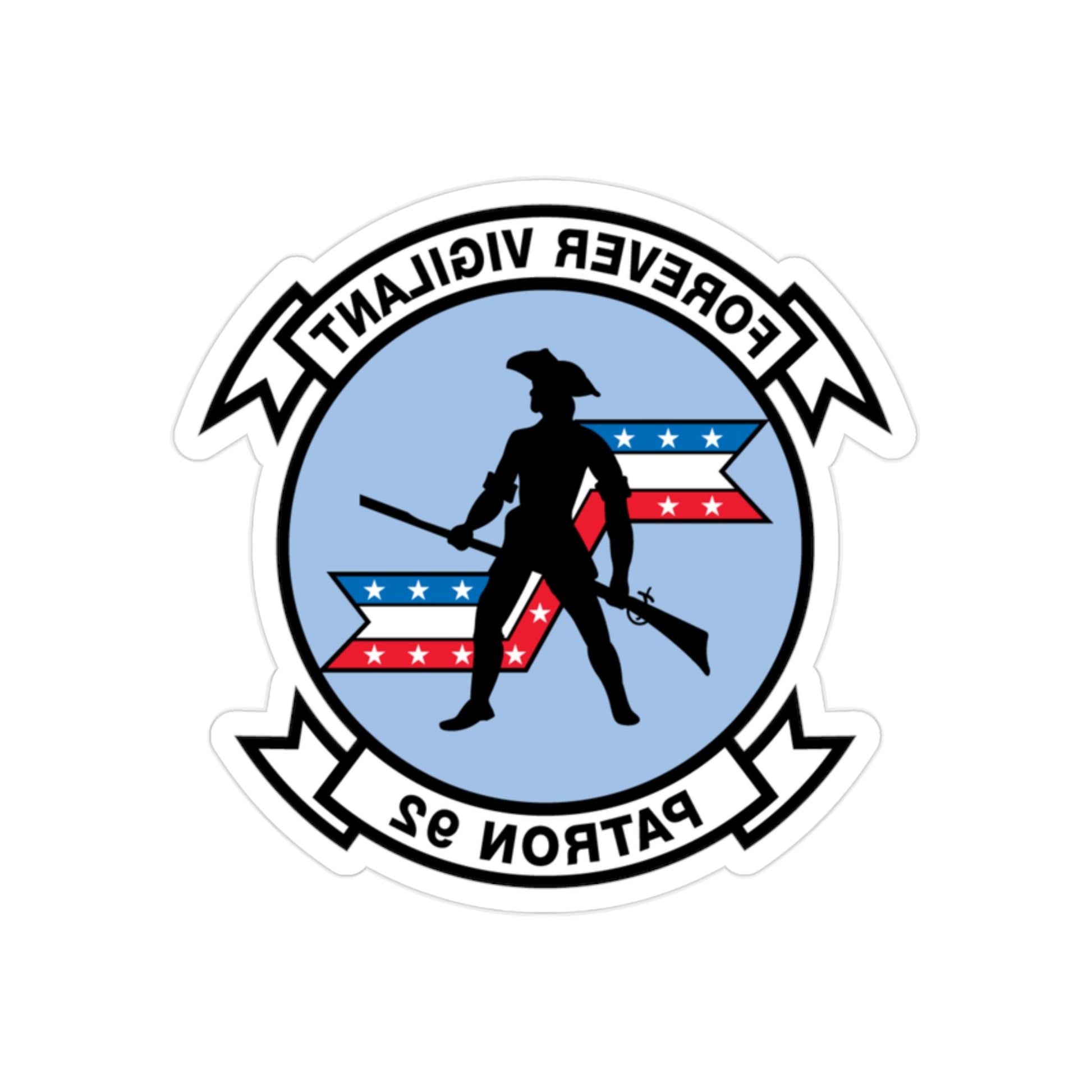 VP 92 Forever Vigilant Patron 92 (U.S. Navy) REVERSE PRINT Transparent STICKER-2 Inch-The Sticker Space