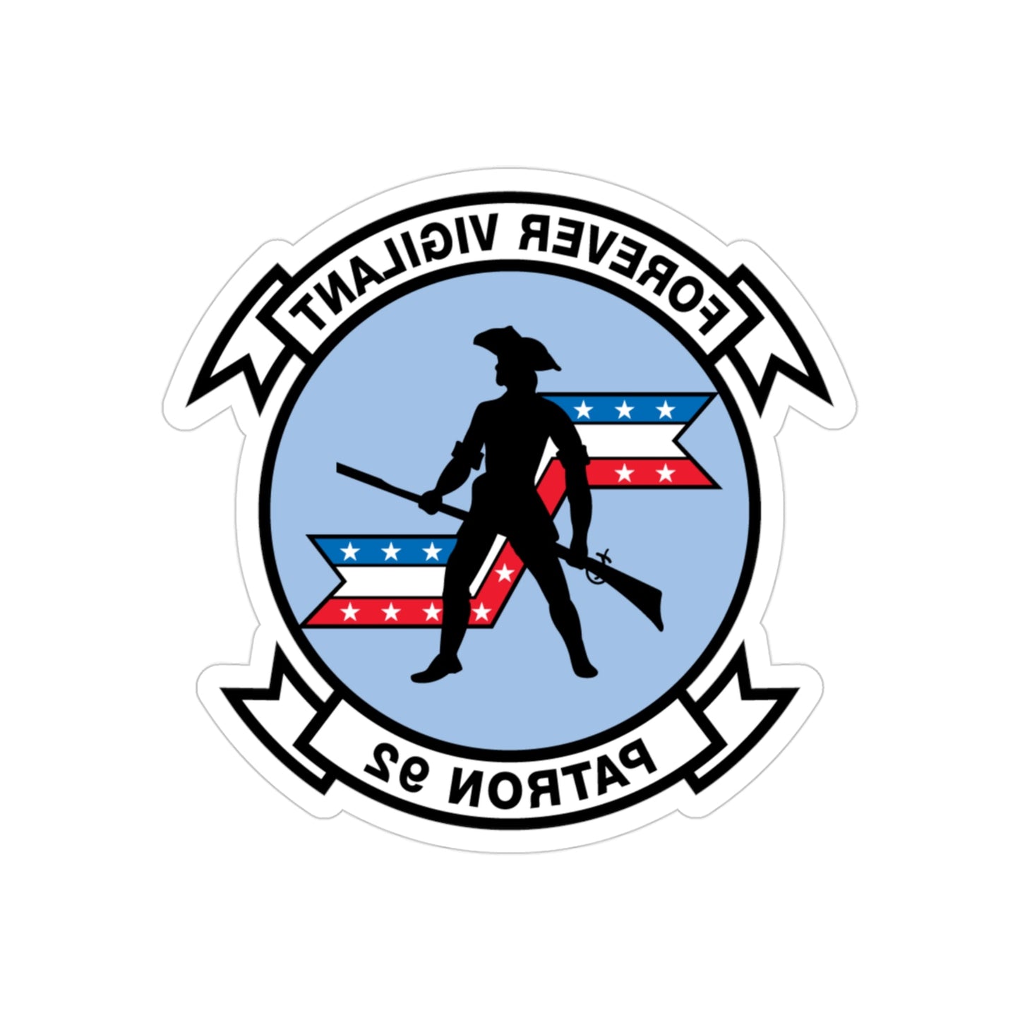 VP 92 Forever Vigilant Patron 92 (U.S. Navy) REVERSE PRINT Transparent STICKER-3 Inch-The Sticker Space