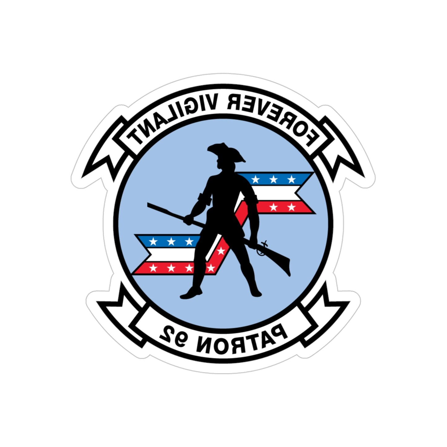 VP 92 Forever Vigilant Patron 92 (U.S. Navy) REVERSE PRINT Transparent STICKER-4 Inch-The Sticker Space