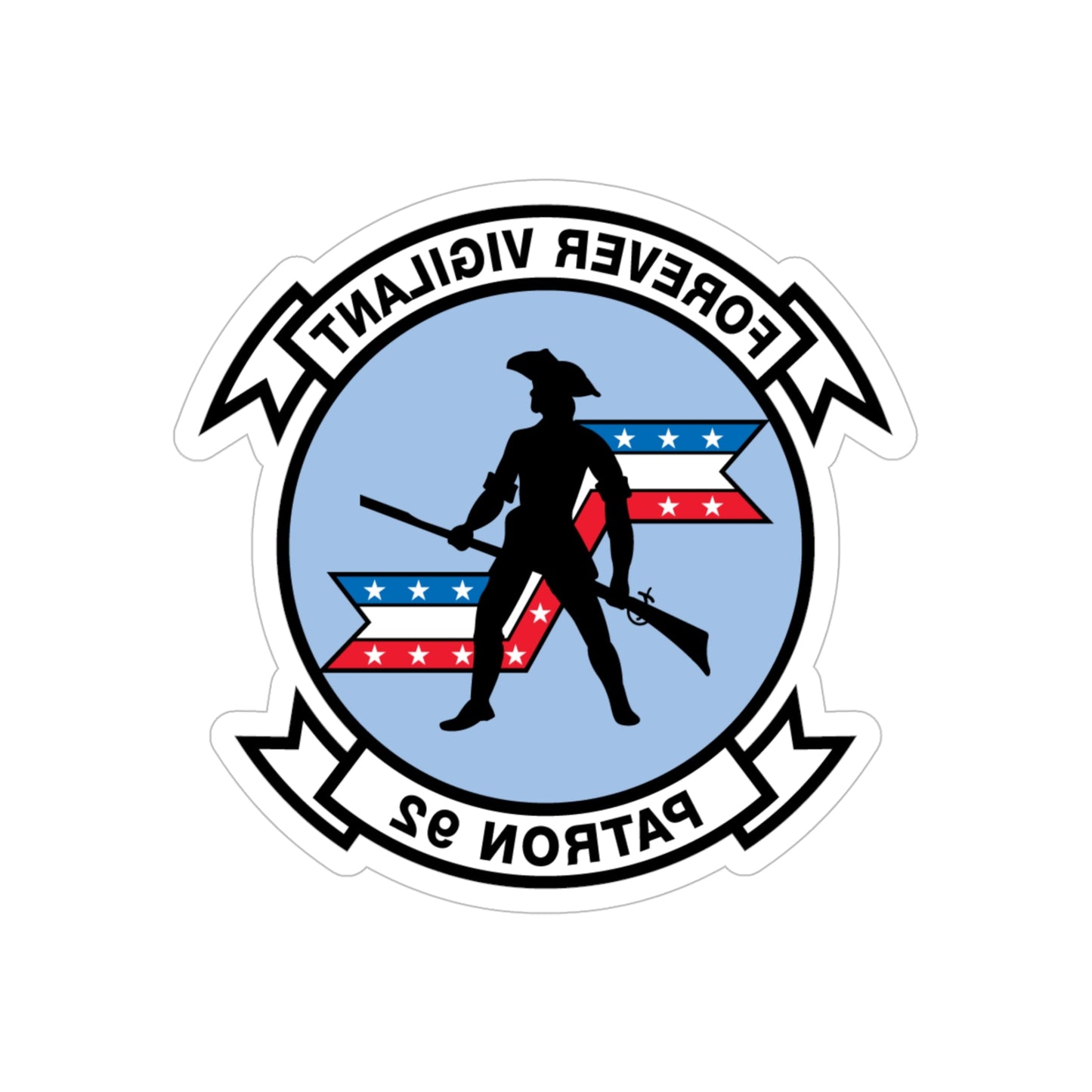 VP 92 Forever Vigilant Patron 92 (U.S. Navy) REVERSE PRINT Transparent STICKER-5 Inch-The Sticker Space