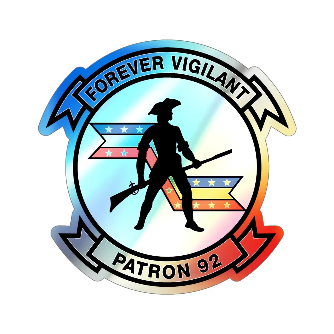 VP 92 Forever Vigilant Patron 92 (U.S. Navy) Holographic STICKER Die-Cut Vinyl Decal 5 Inch Holographic - The Sticker Space