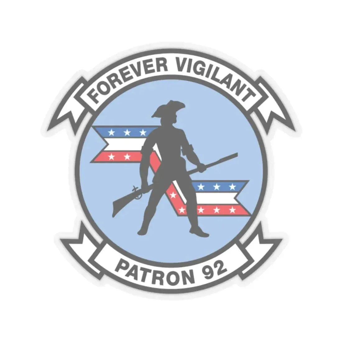 VP 92 Forever Vigilant Patron 92 (U.S. Navy) STICKER Vinyl Kiss-Cut Decal 2 Inch Transparent - The Sticker Space