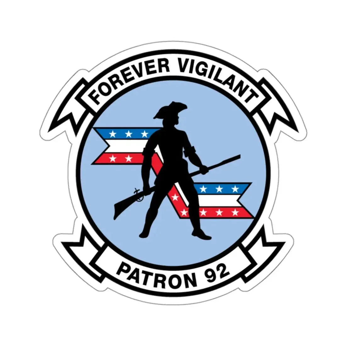 VP 92 Forever Vigilant Patron 92 (U.S. Navy) STICKER Vinyl Kiss-Cut Decal 3 Inch White - The Sticker Space