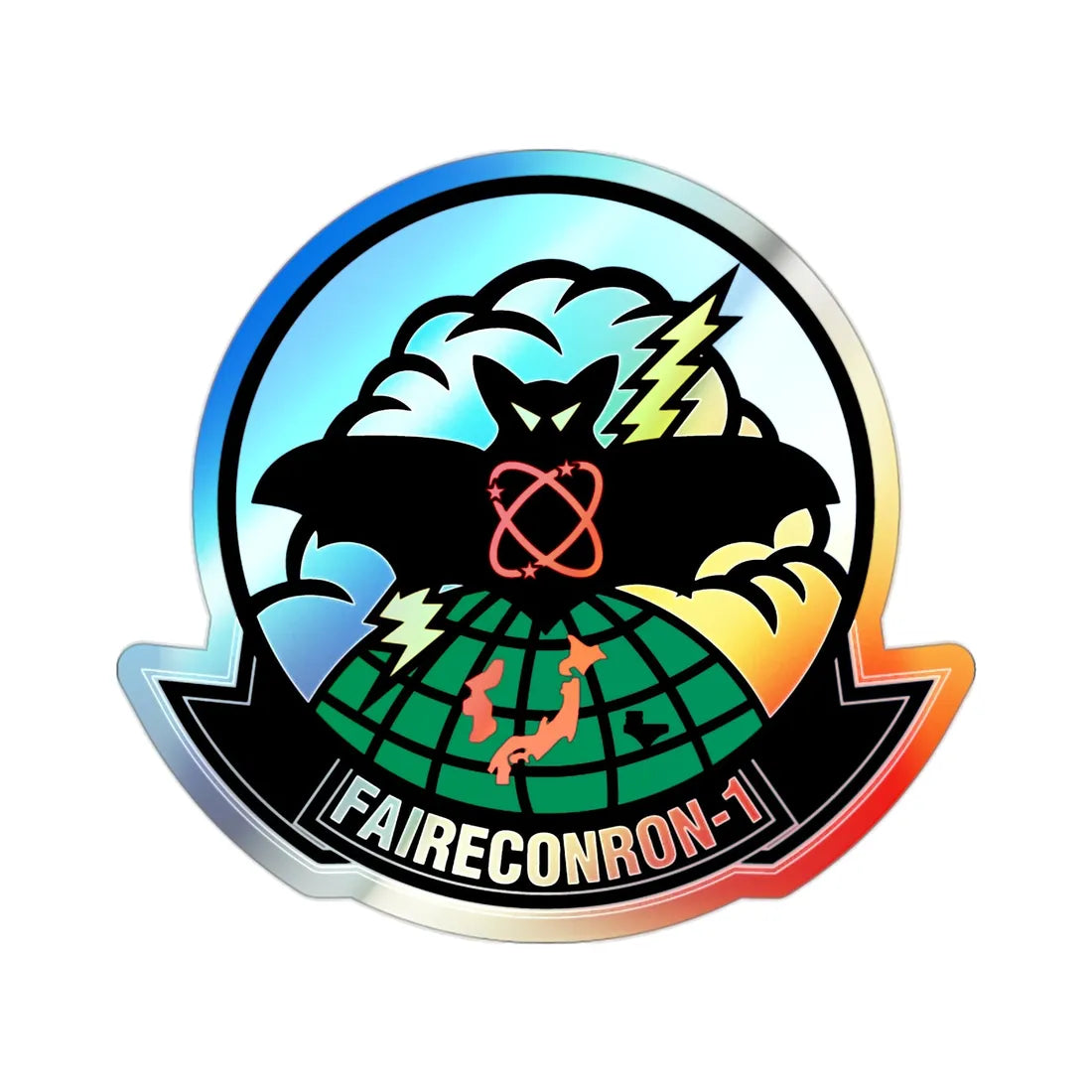 VQ 1 FAIRECONRON 1 World Watchers (U.S. Navy) Holographic STICKER Die-Cut Vinyl Decal 2 Inch Holographic - The Sticker Space