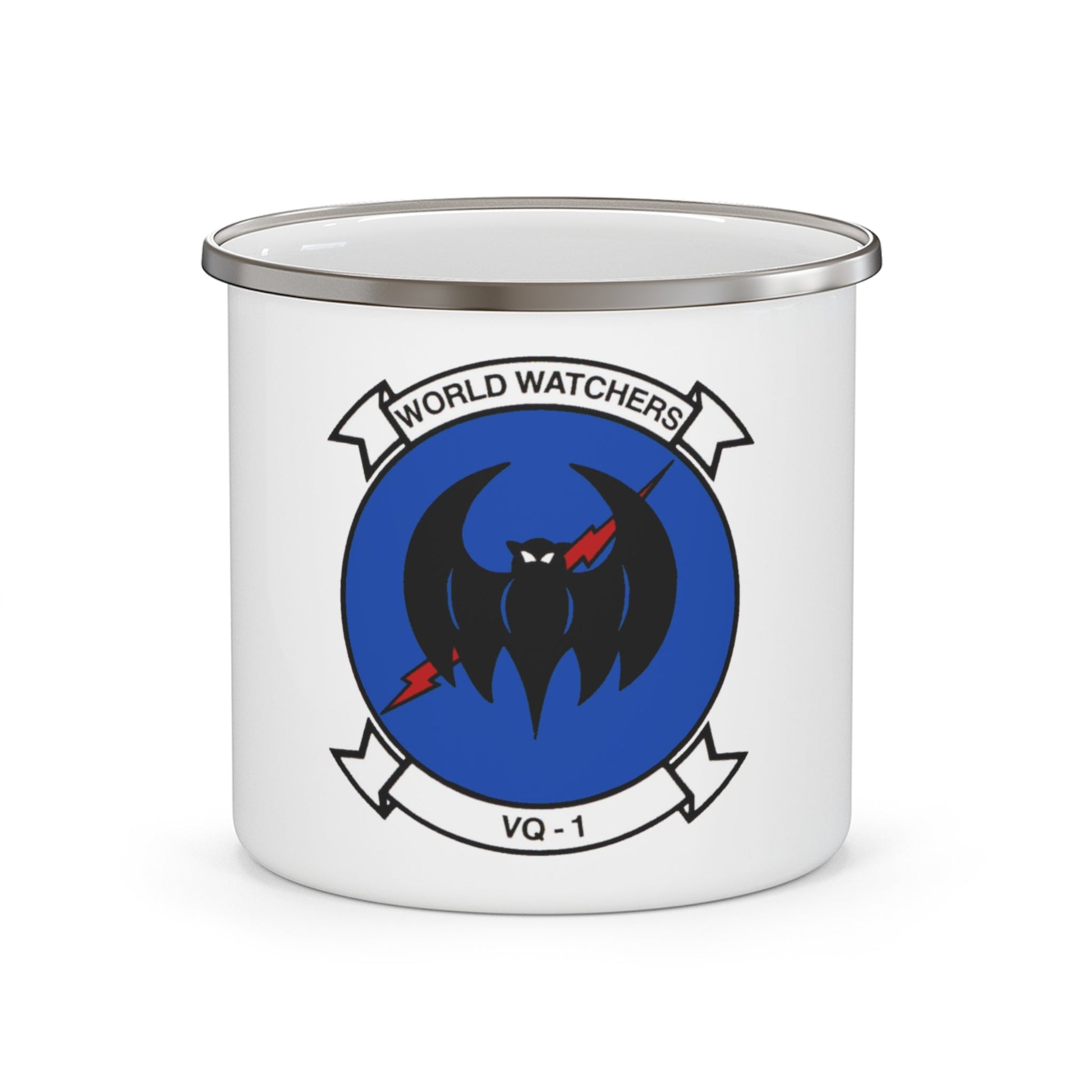 VQ 1 World Watchers v2 (U.S. Navy) Enamel Mug 12oz-12oz-The Sticker Space