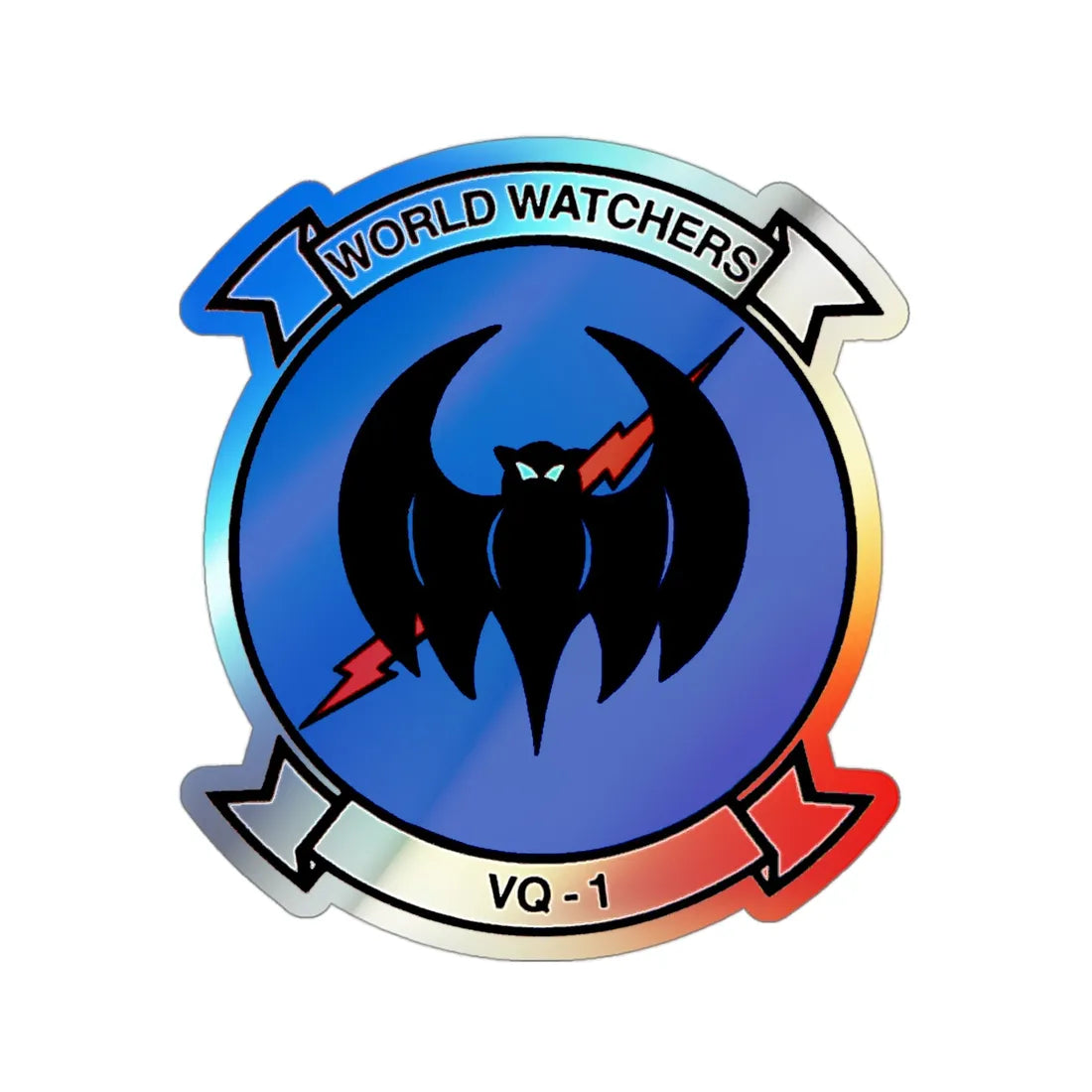 VQ 1 World Watchers v2 (U.S. Navy) Holographic STICKER Die-Cut Vinyl Decal 3 Inch Holographic - The Sticker Space