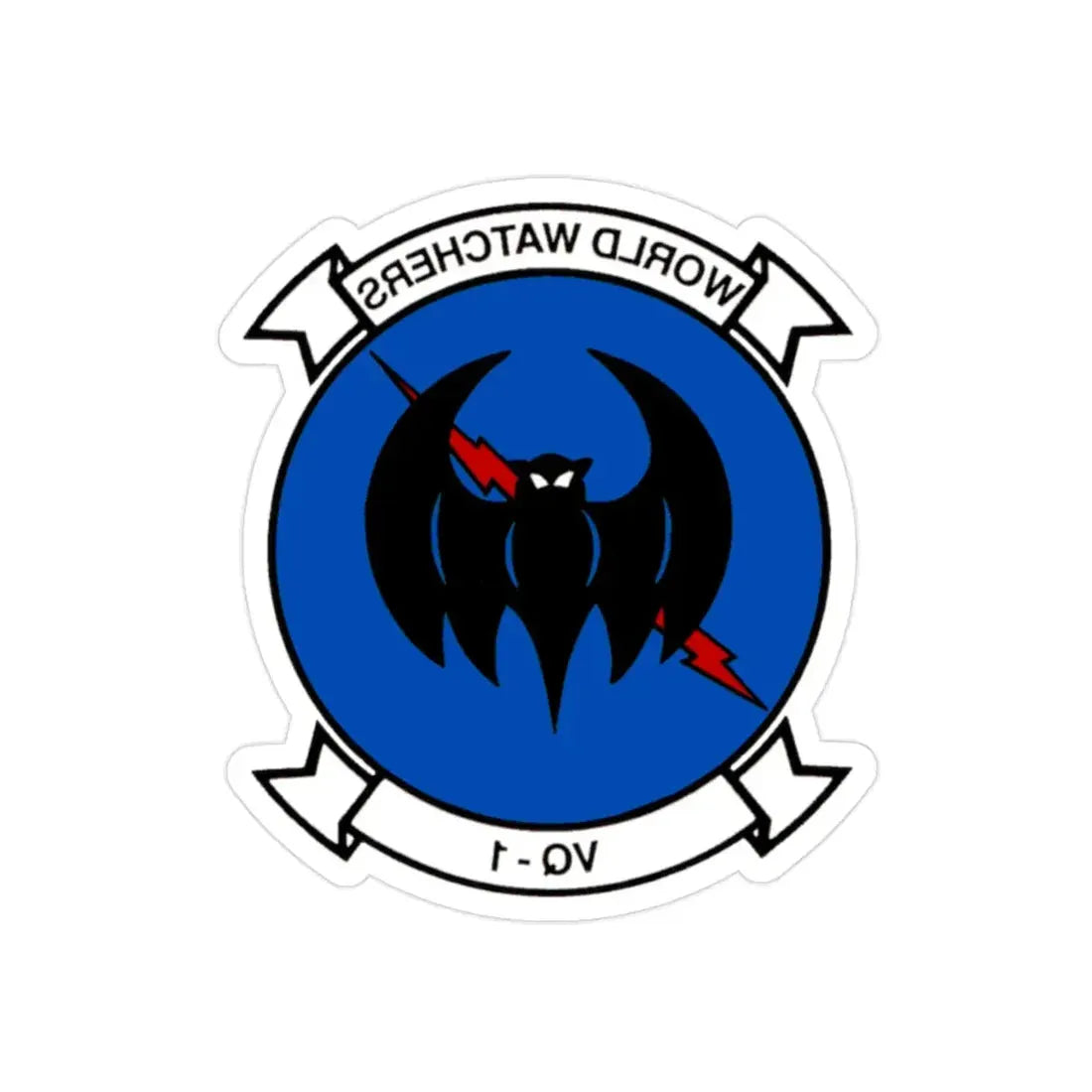 VQ 1 World Watchers v2 (U.S. Navy) REVERSE PRINT Transparent Die-Cut STICKER 2 Inch Die-Cut Transparent - The Sticker Space