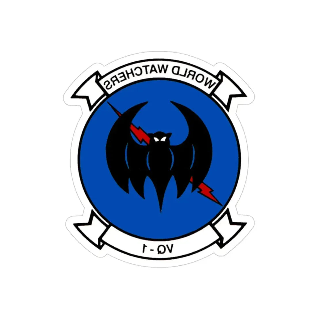 VQ 1 World Watchers v2 (U.S. Navy) REVERSE PRINT Transparent Die-Cut STICKER 3 Inch Die-Cut Transparent - The Sticker Space