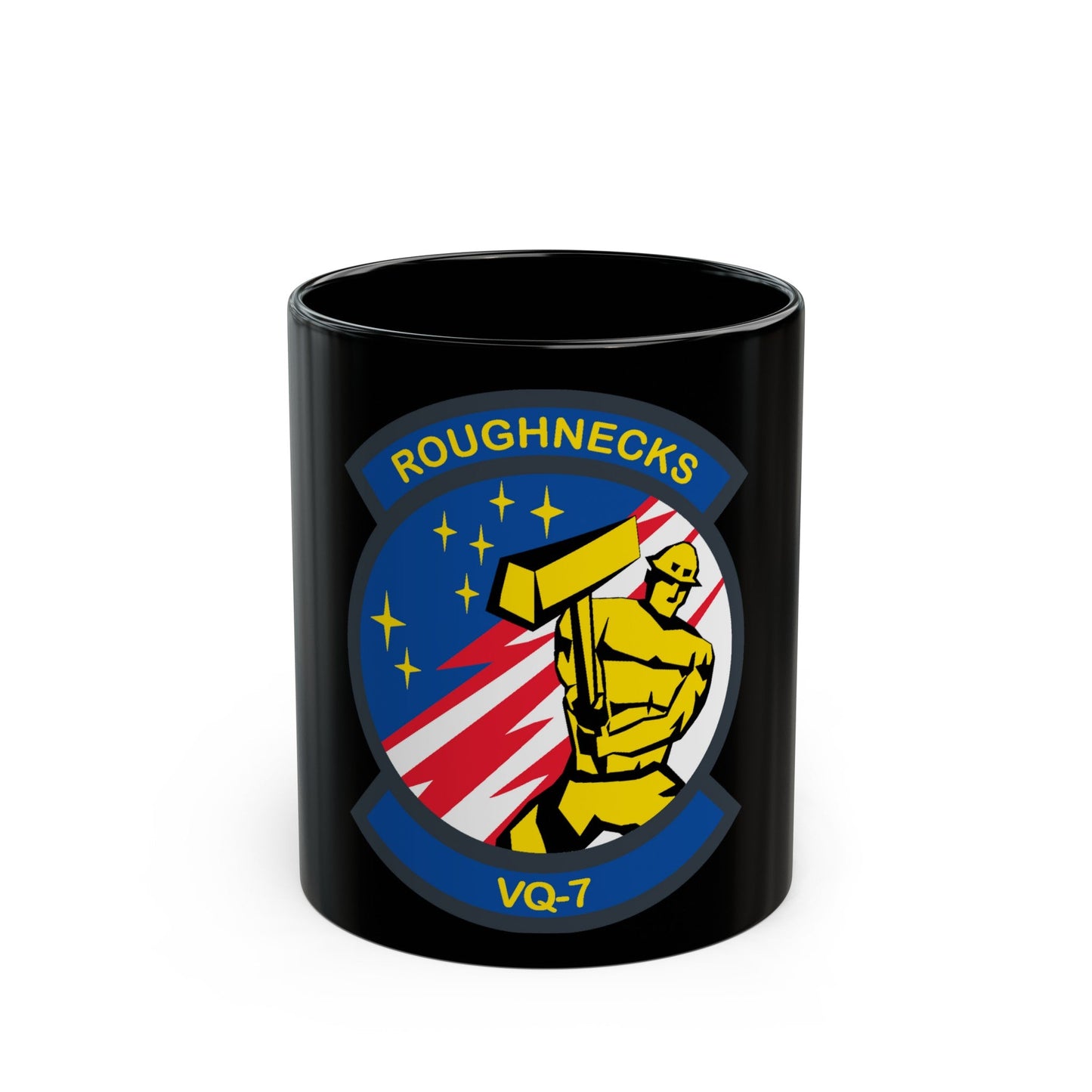 VQ 7 Roughnecks (U.S. Navy) Black Coffee Mug-11oz-The Sticker Space