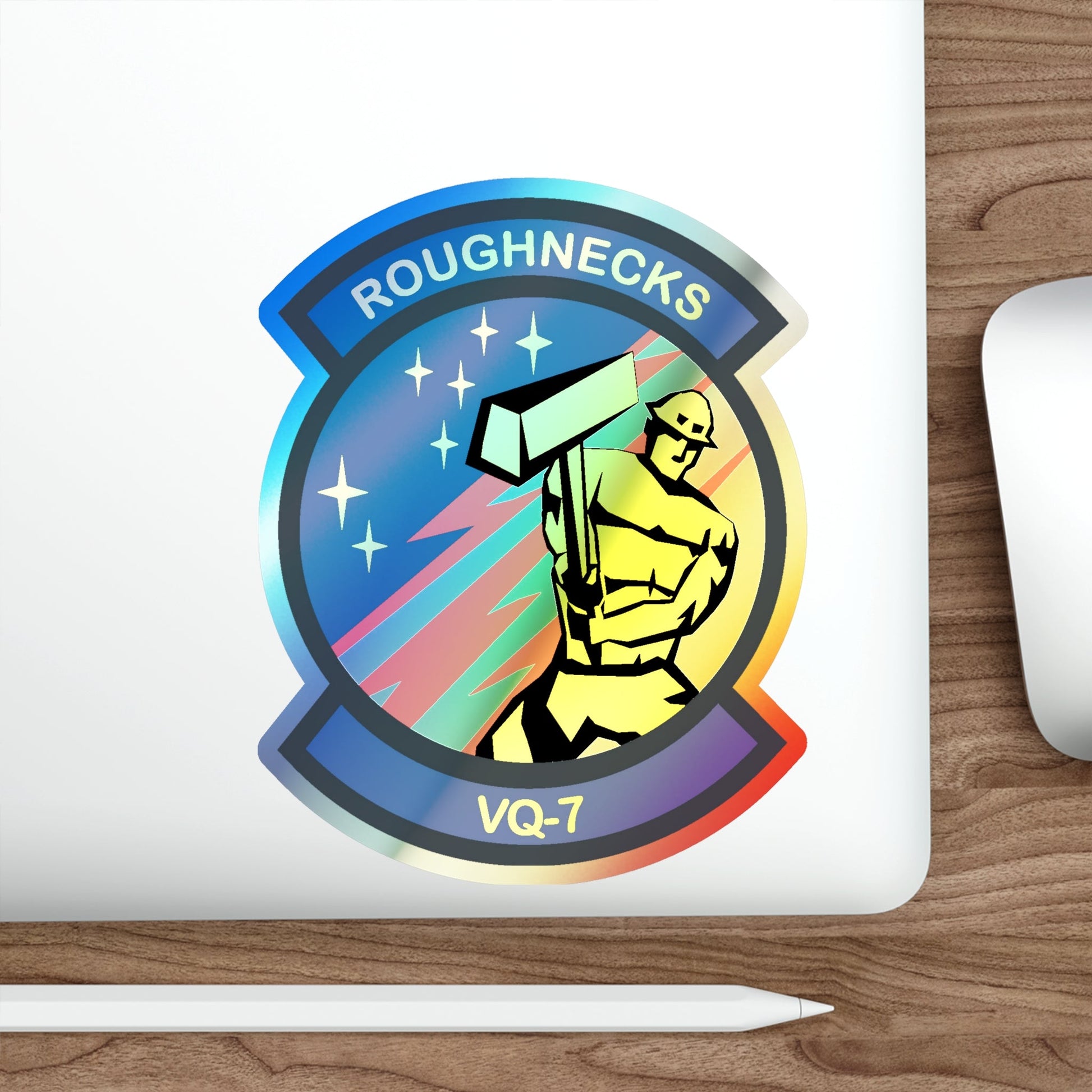 VQ 7 Roughnecks (U.S. Navy) Holographic STICKER Die-Cut Vinyl Decal-The Sticker Space