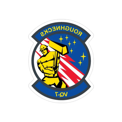 VQ 7 Roughnecks (U.S. Navy) REVERSE PRINT Transparent Die-Cut STICKER 2 Inch Die-Cut Transparent - The Sticker Space