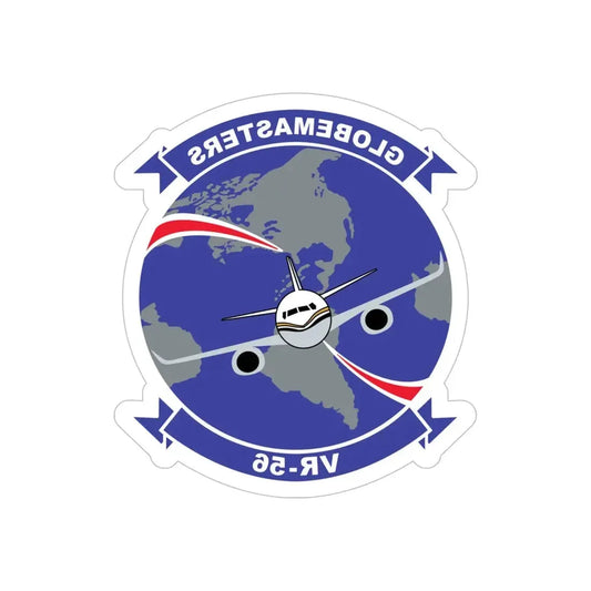 VR 56 Globemasters (U.S. Navy) REVERSE PRINT Transparent Die-Cut STICKER 4 Inch Die-Cut Transparent - The Sticker Space
