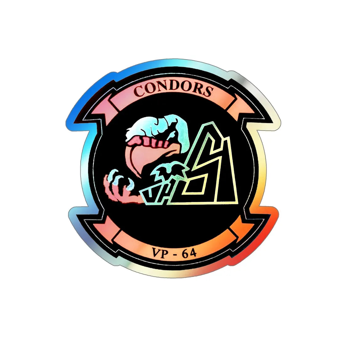 VR 64 Condors (U.S. Navy) Holographic STICKER Die-Cut Vinyl Decal 6 Inch Holographic - The Sticker Space