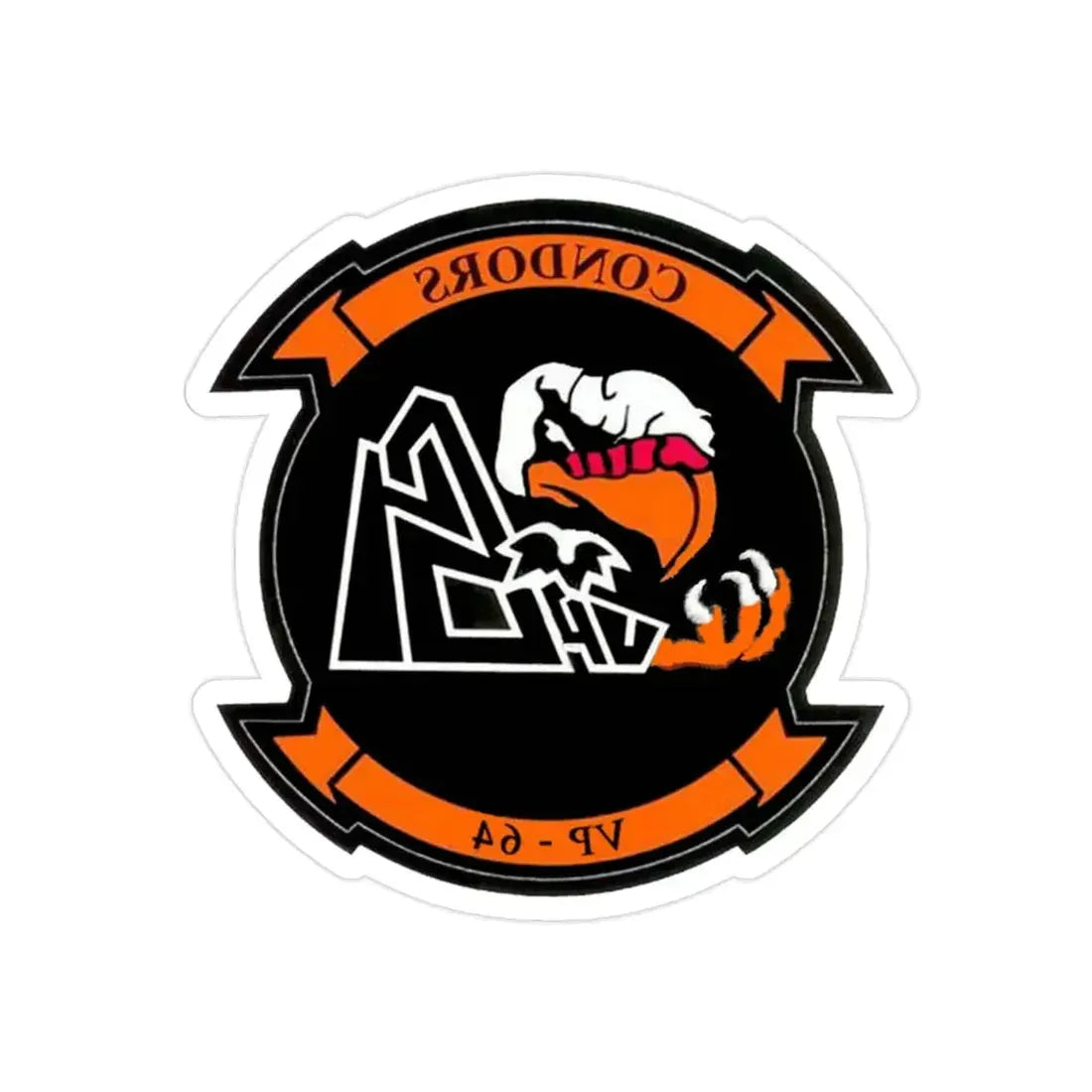 VR 64 Condors (U.S. Navy) REVERSE PRINT Transparent Die-Cut STICKER 2 Inch Die-Cut Transparent - The Sticker Space