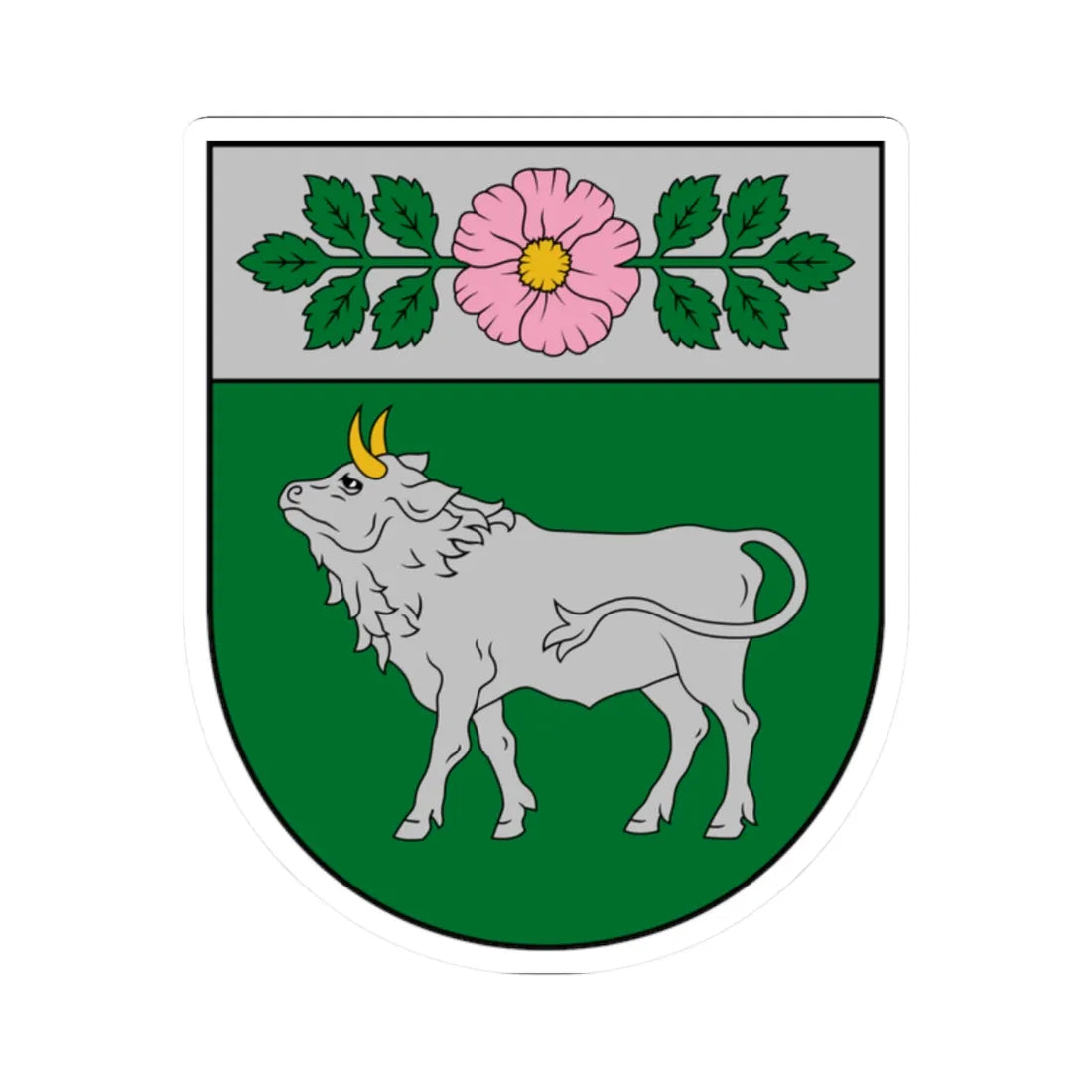 Vārkavas novads COA (Latvia) (Coat of Arms) STICKER Vinyl Kiss-Cut Decal 2 Inch White - The Sticker Space