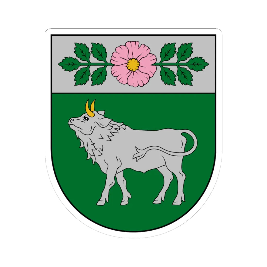 Vārkavas novads COA (Latvia) (Coat of Arms) STICKER Vinyl Kiss-Cut Decal 3 Inch White - The Sticker Space