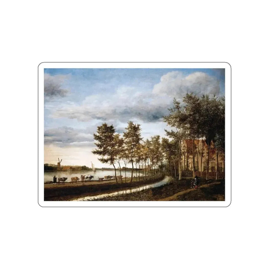 VROOM, Cornelis Hendricksz the Younger - Drovers with their Animals (Artwork) STICKER Vinyl Die-Cut Decal White Die-Cut 2 Inch - The Sticker Space