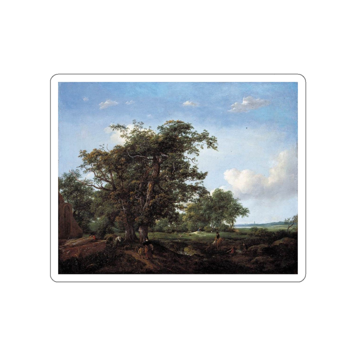 VROOM, Cornelis Hendricksz the Younger - Pastoral Landscape (Artwork) STICKER Vinyl Die-Cut Decal-White-The Sticker Space