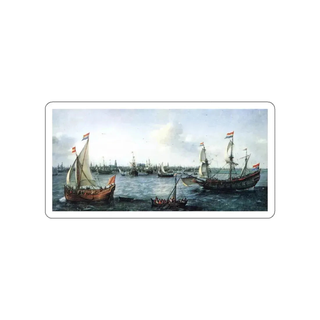 VROOM, Hendrick Cornelisz - The Harbour in Amsterdam (Artwork) STICKER Vinyl Die-Cut Decal White Die-Cut 5 Inch - The Sticker Space