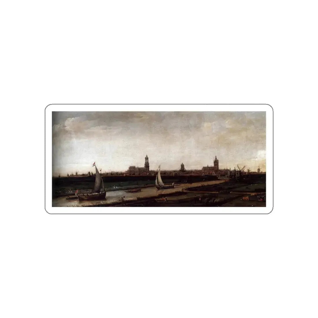 VROOM, Hendrick Cornelisz - View of Delft from the Northwest (Artwork) STICKER Vinyl Die-Cut Decal White Die-Cut 3 Inch - The Sticker Space