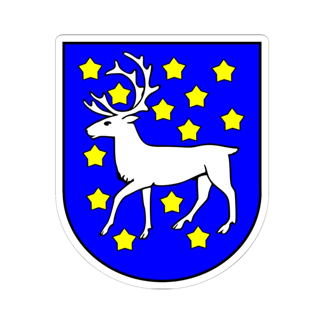 Västerbotten coat of arms (Sweden) (Coat of Arms) STICKER Vinyl Kiss-Cut Decal 6 Inch White - The Sticker Space