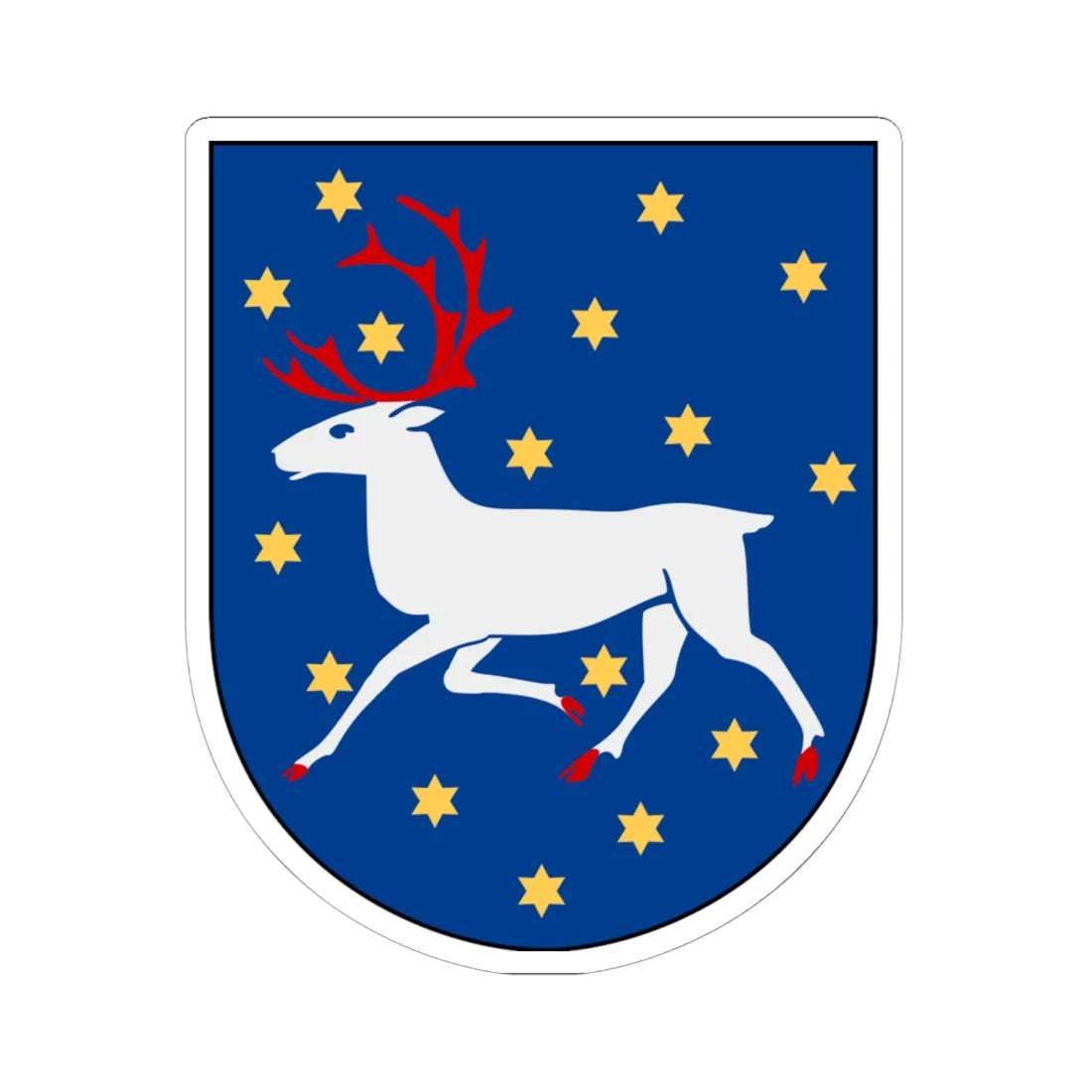 Västerbotten vapen (Sweden) (Coat of Arms) STICKER Vinyl Kiss-Cut Decal 6 Inch White - The Sticker Space