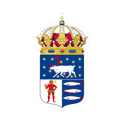 Västerbottens läns vapen crowned (Sweden) (Coat of Arms) STICKER Vinyl Kiss-Cut Decal 2 Inch White - The Sticker Space
