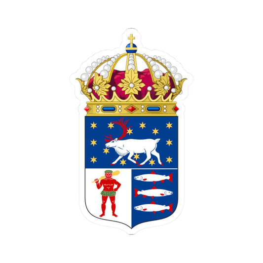 Västerbottens läns vapen crowned (Sweden) (Coat of Arms) STICKER Vinyl Kiss-Cut Decal 2 Inch White - The Sticker Space
