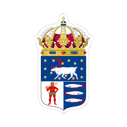 Västerbottens läns vapen crowned (Sweden) (Coat of Arms) STICKER Vinyl Kiss-Cut Decal 6 Inch White - The Sticker Space