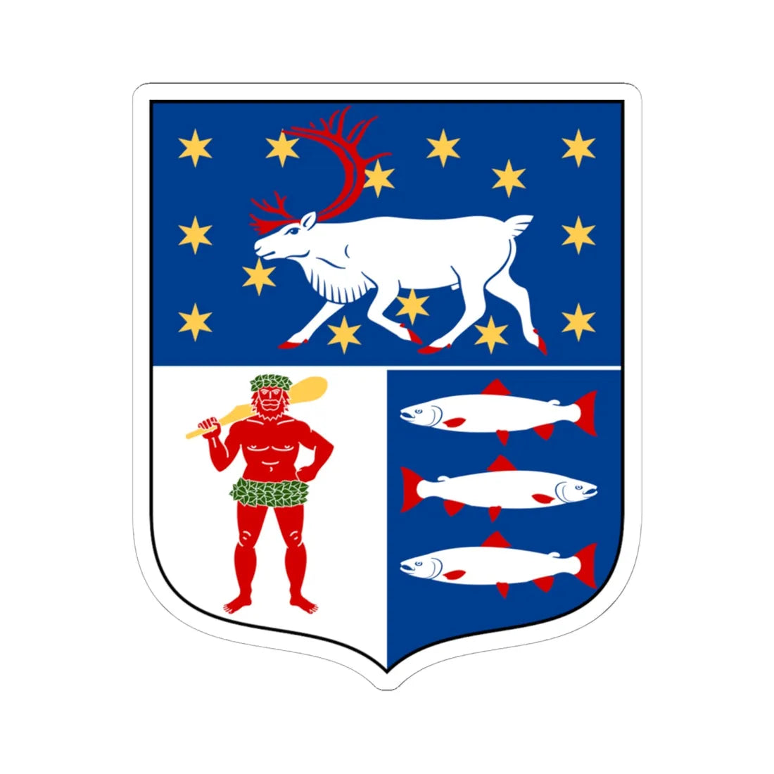 Västerbottens läns vapen (Sweden) (Coat of Arms) STICKER Vinyl Kiss-Cut Decal 6 Inch White - The Sticker Space
