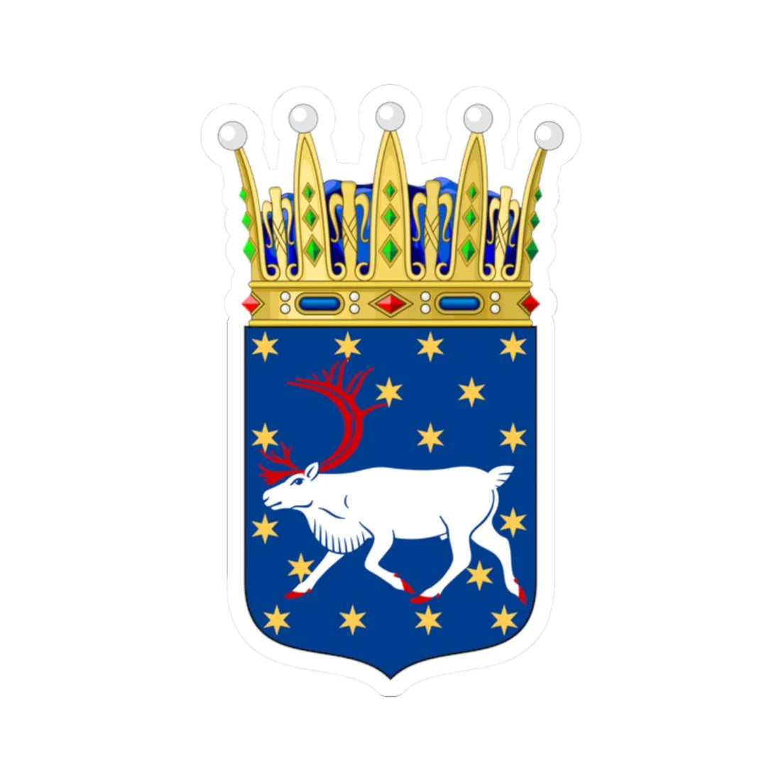 Västerbottens vapen crowned (Sweden) (Coat of Arms) STICKER Vinyl Kiss-Cut Decal 2 Inch White - The Sticker Space