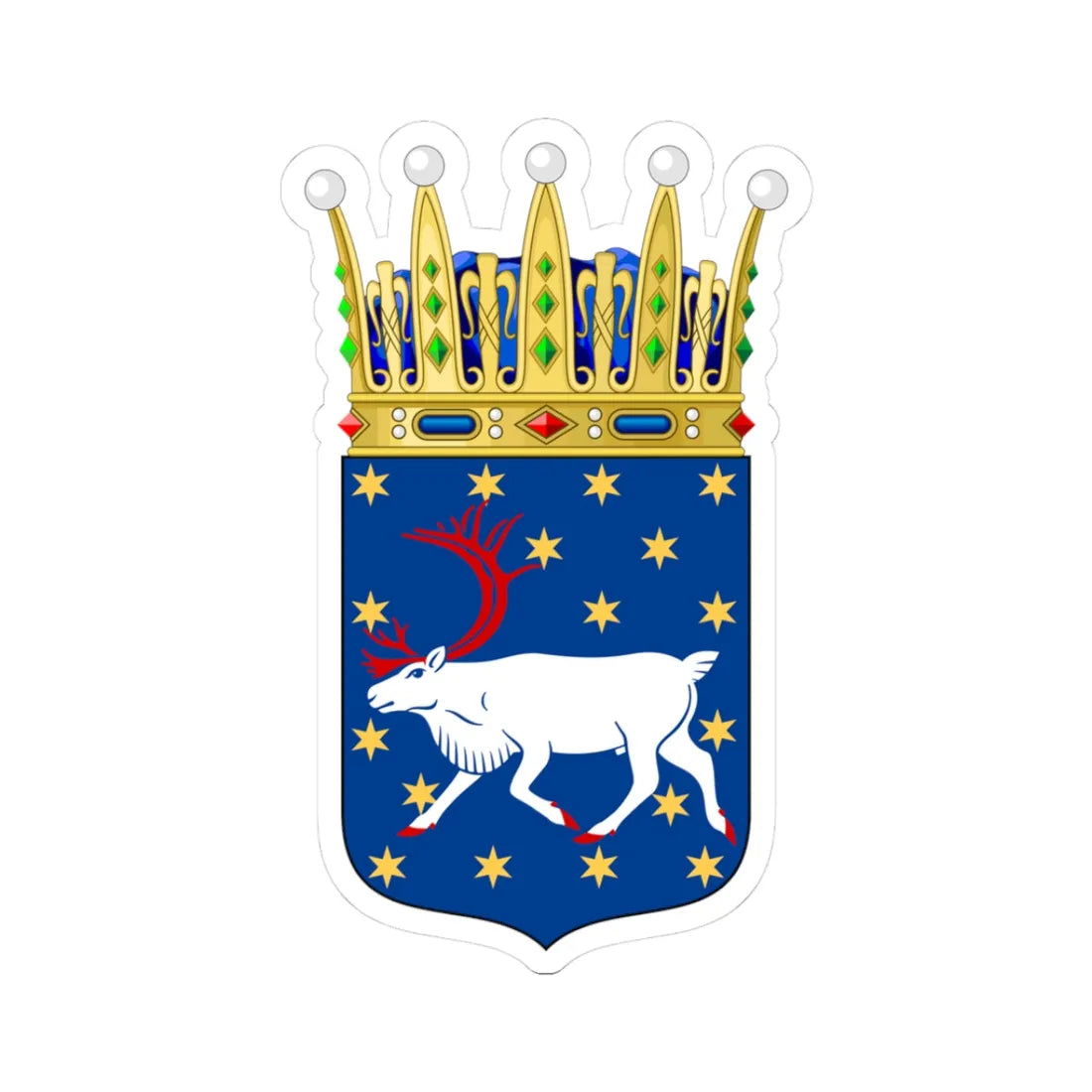 Västerbottens vapen crowned (Sweden) (Coat of Arms) STICKER Vinyl Kiss-Cut Decal 3 Inch White - The Sticker Space