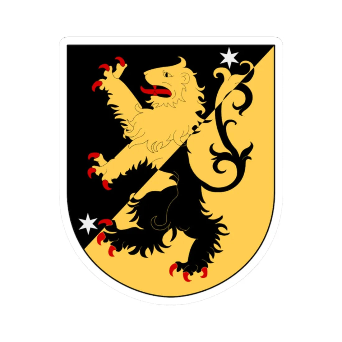 Västergötland vapen (Sweden) (Coat of Arms) STICKER Vinyl Kiss-Cut Decal 2 Inch White - The Sticker Space