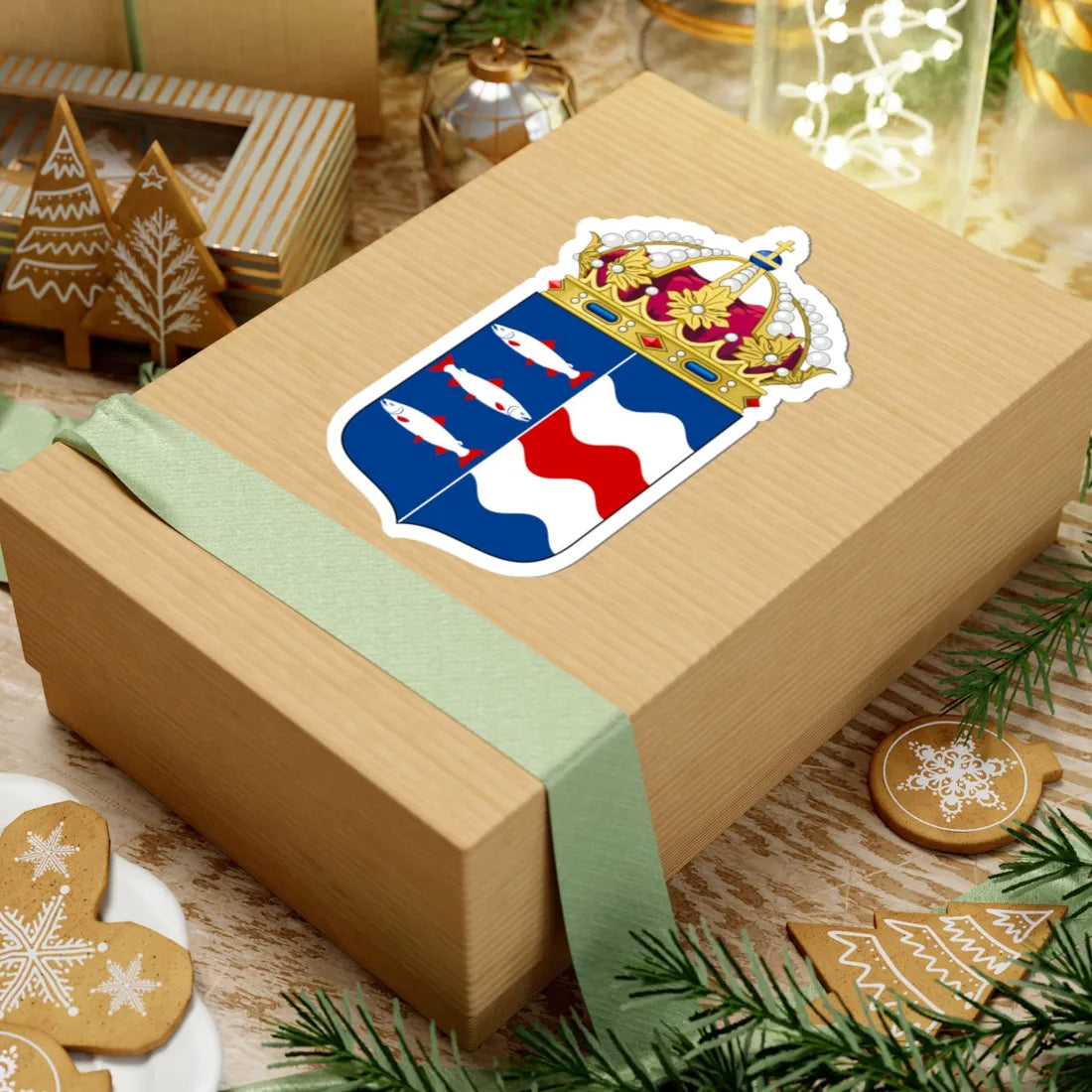 Västernorrlands läns vapen crowned (Sweden) (Coat of Arms) STICKER Vinyl Kiss-Cut Decal - The Sticker Space