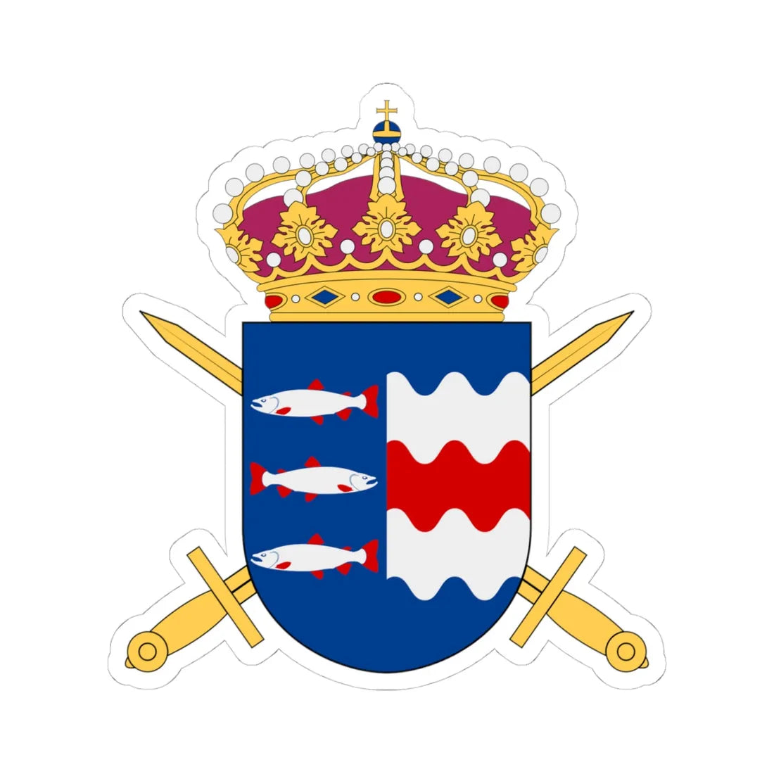 Västernorrlandsgruppen vapen (Sweden) (Coat of Arms) STICKER Vinyl Kiss-Cut Decal 4 Inch White - The Sticker Space