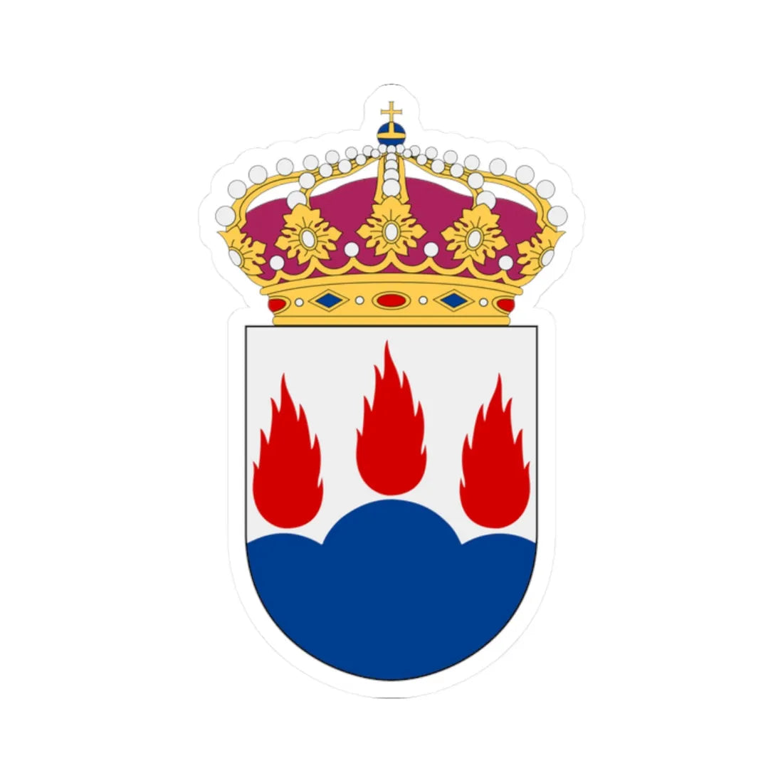 Västmanland vapen med kunglig krona (Sweden) (Coat of Arms) STICKER Vinyl Kiss-Cut Decal 2 Inch White - The Sticker Space