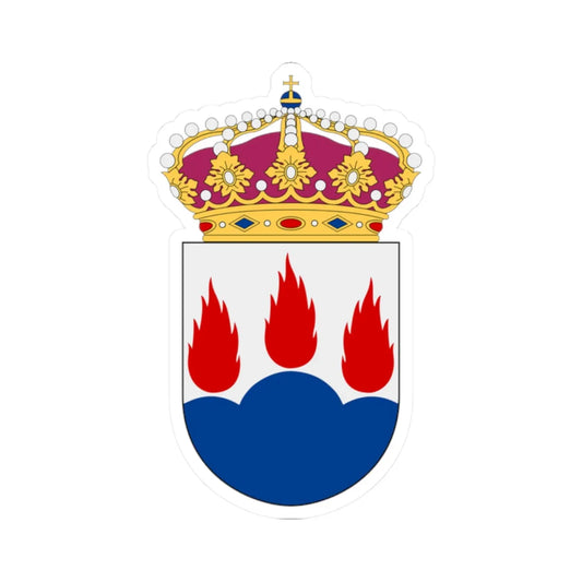 Västmanland vapen med kunglig krona (Sweden) (Coat of Arms) STICKER Vinyl Kiss-Cut Decal 2 Inch White - The Sticker Space