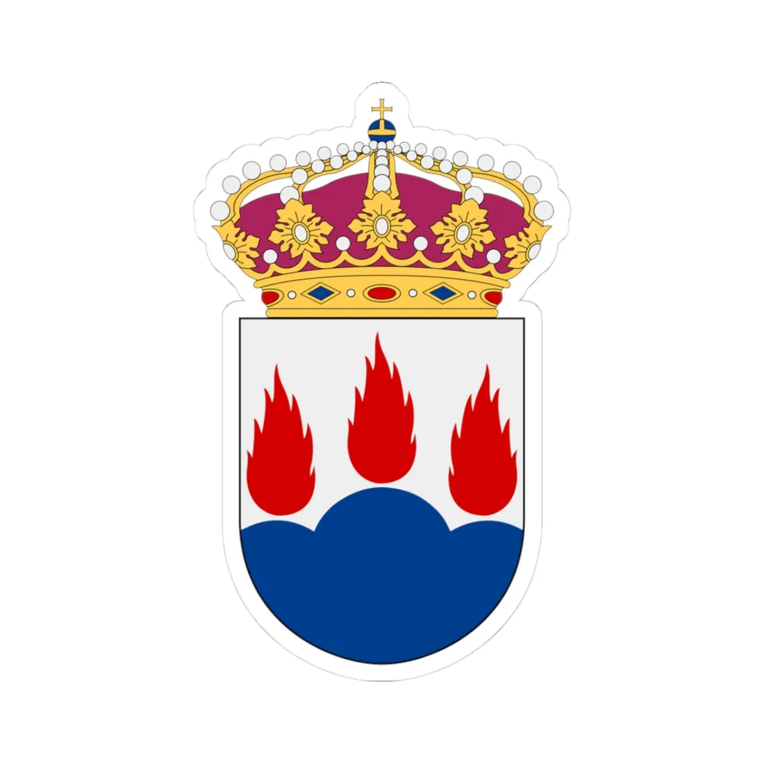 Västmanland vapen med kunglig krona (Sweden) (Coat of Arms) STICKER Vinyl Kiss-Cut Decal 3 Inch White - The Sticker Space