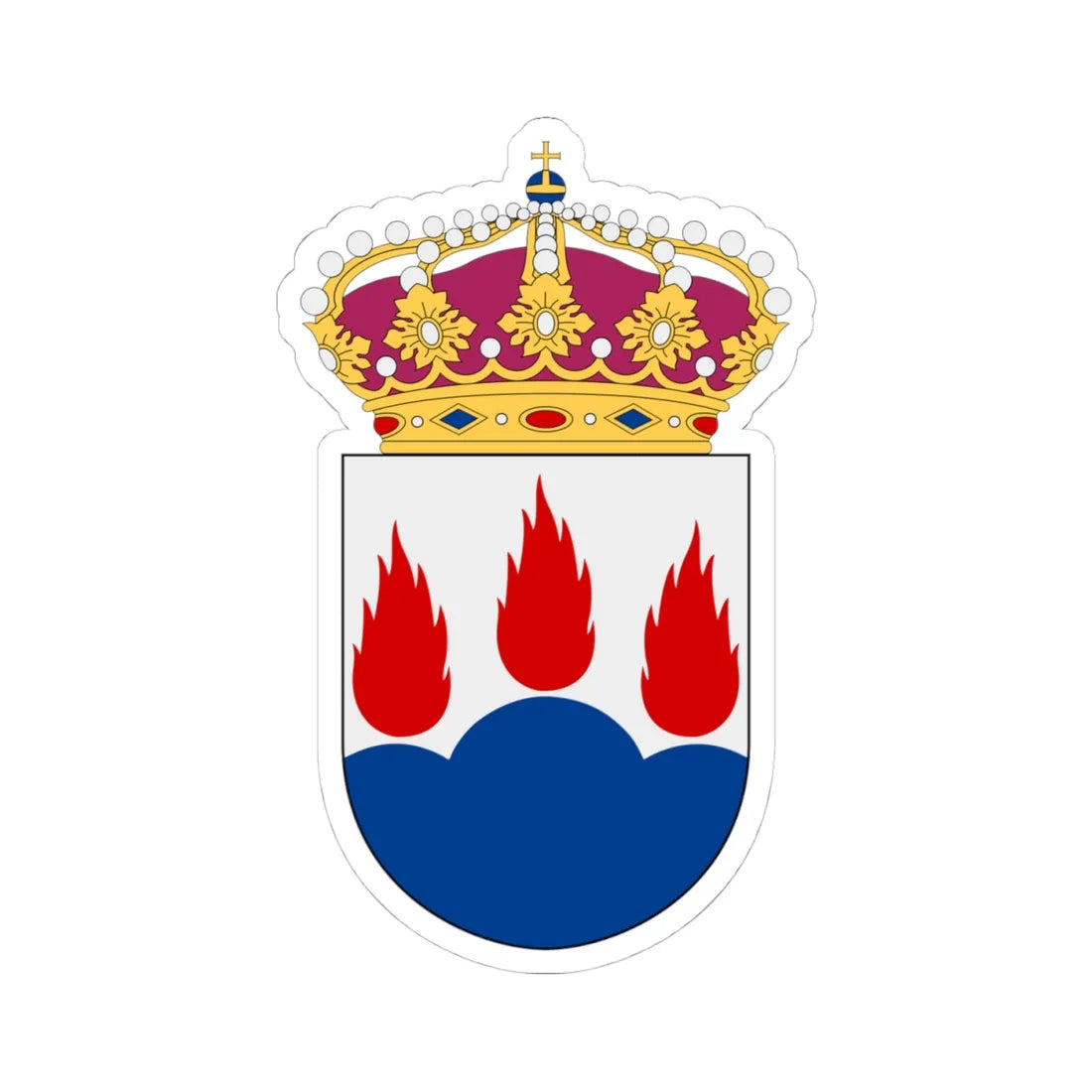 Västmanland vapen med kunglig krona (Sweden) (Coat of Arms) STICKER Vinyl Kiss-Cut Decal 4 Inch White - The Sticker Space