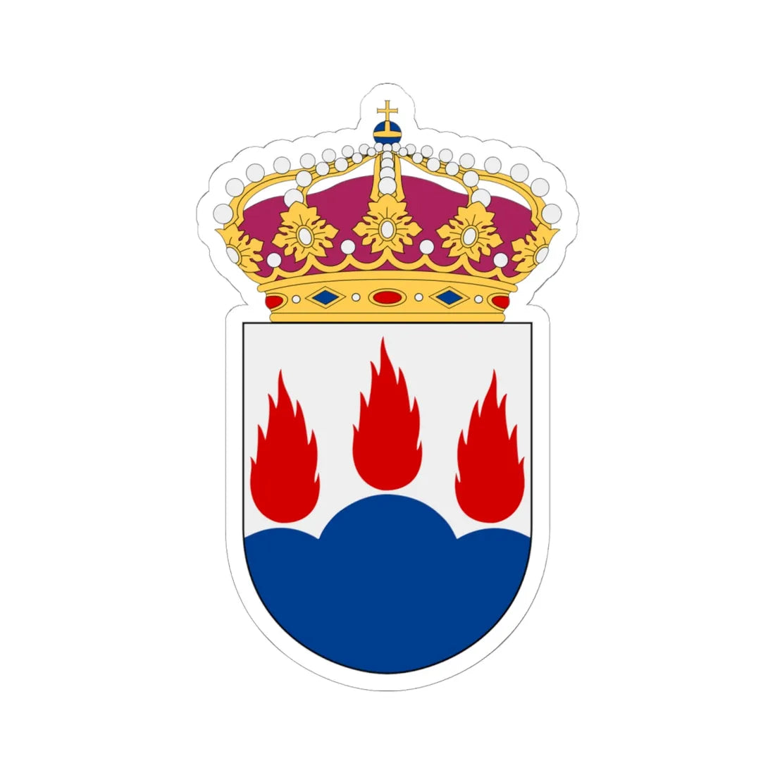 Västmanland vapen med kunglig krona (Sweden) (Coat of Arms) STICKER Vinyl Kiss-Cut Decal 6 Inch White - The Sticker Space