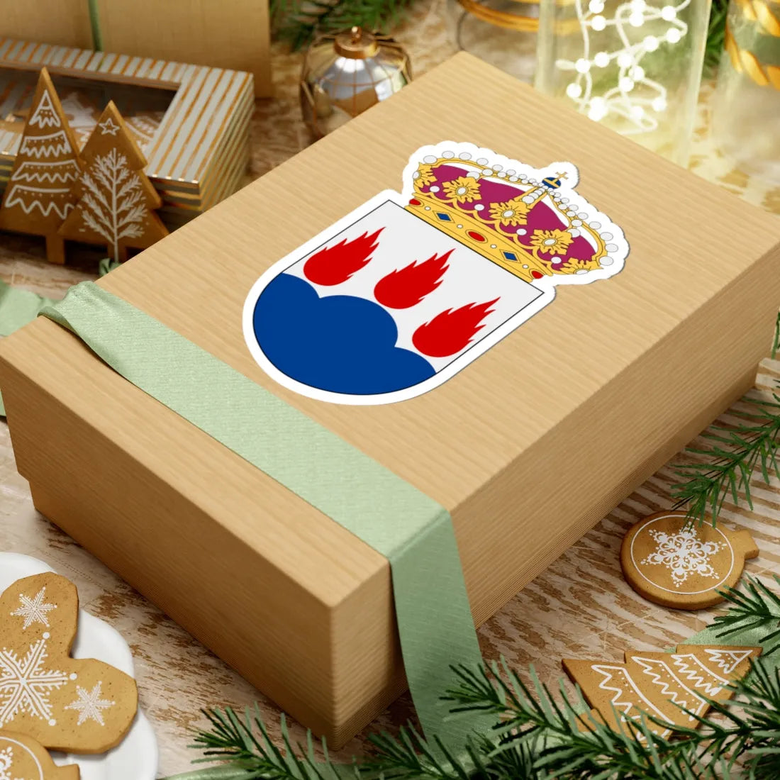 Västmanland vapen med kunglig krona (Sweden) (Coat of Arms) STICKER Vinyl Kiss-Cut Decal - The Sticker Space