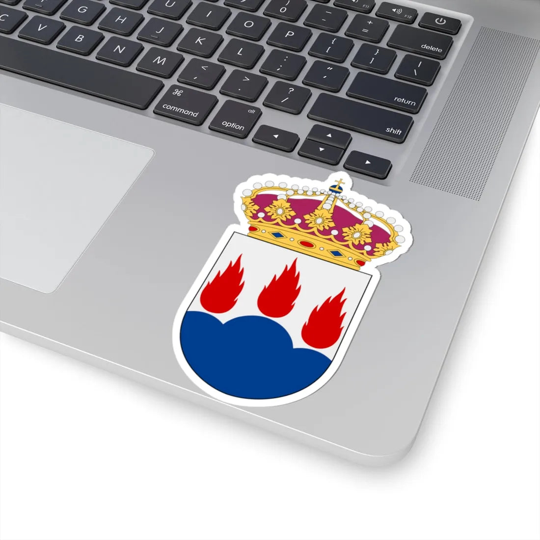 Västmanland vapen med kunglig krona (Sweden) (Coat of Arms) STICKER Vinyl Kiss-Cut Decal - The Sticker Space