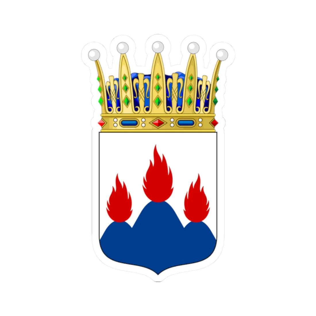 Västmanlands vapen crowned (Sweden) (Coat of Arms) STICKER Vinyl Kiss-Cut Decal 2 Inch White - The Sticker Space