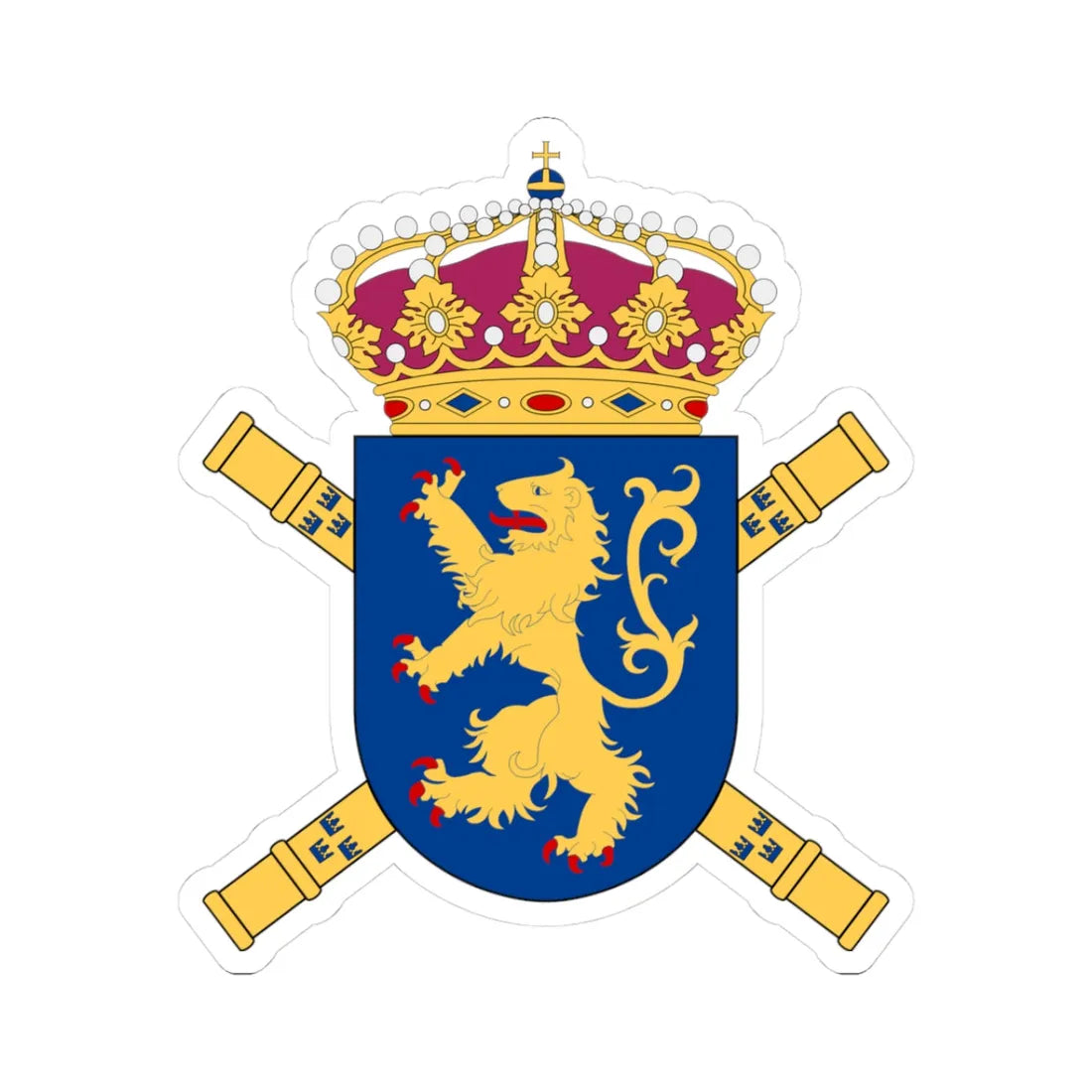 Västra arméfördelningen vapen (Sweden) (Coat of Arms) STICKER Vinyl Kiss-Cut Decal 3 Inch White - The Sticker Space