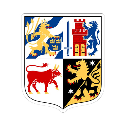 Västra Götalands läns vapen (Sweden) (Coat of Arms) STICKER Vinyl Kiss-Cut Decal 4 Inch White - The Sticker Space