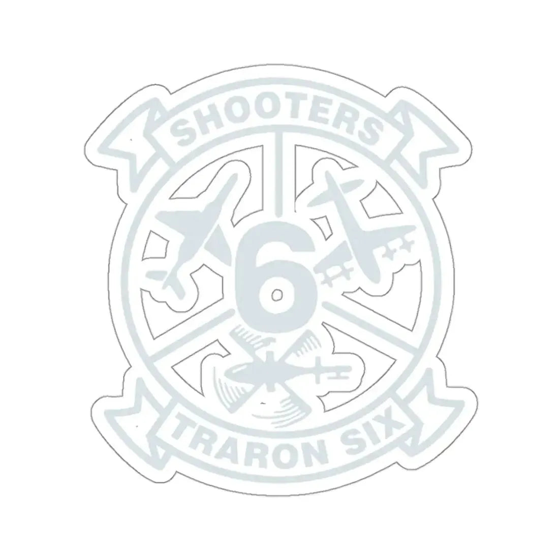 VT 6 TRARON VT6 Shooters (U.S. Navy) STICKER Vinyl Kiss-Cut Decal 3 Inch White - The Sticker Space