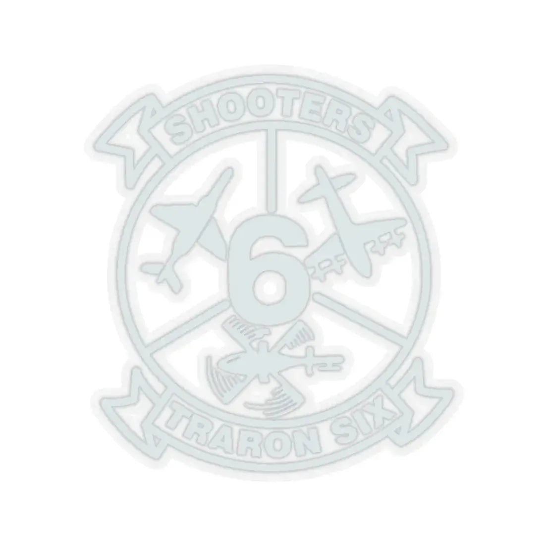 VT 6 TRARON VT6 Shooters (U.S. Navy) STICKER Vinyl Kiss-Cut Decal 4 Inch Transparent - The Sticker Space