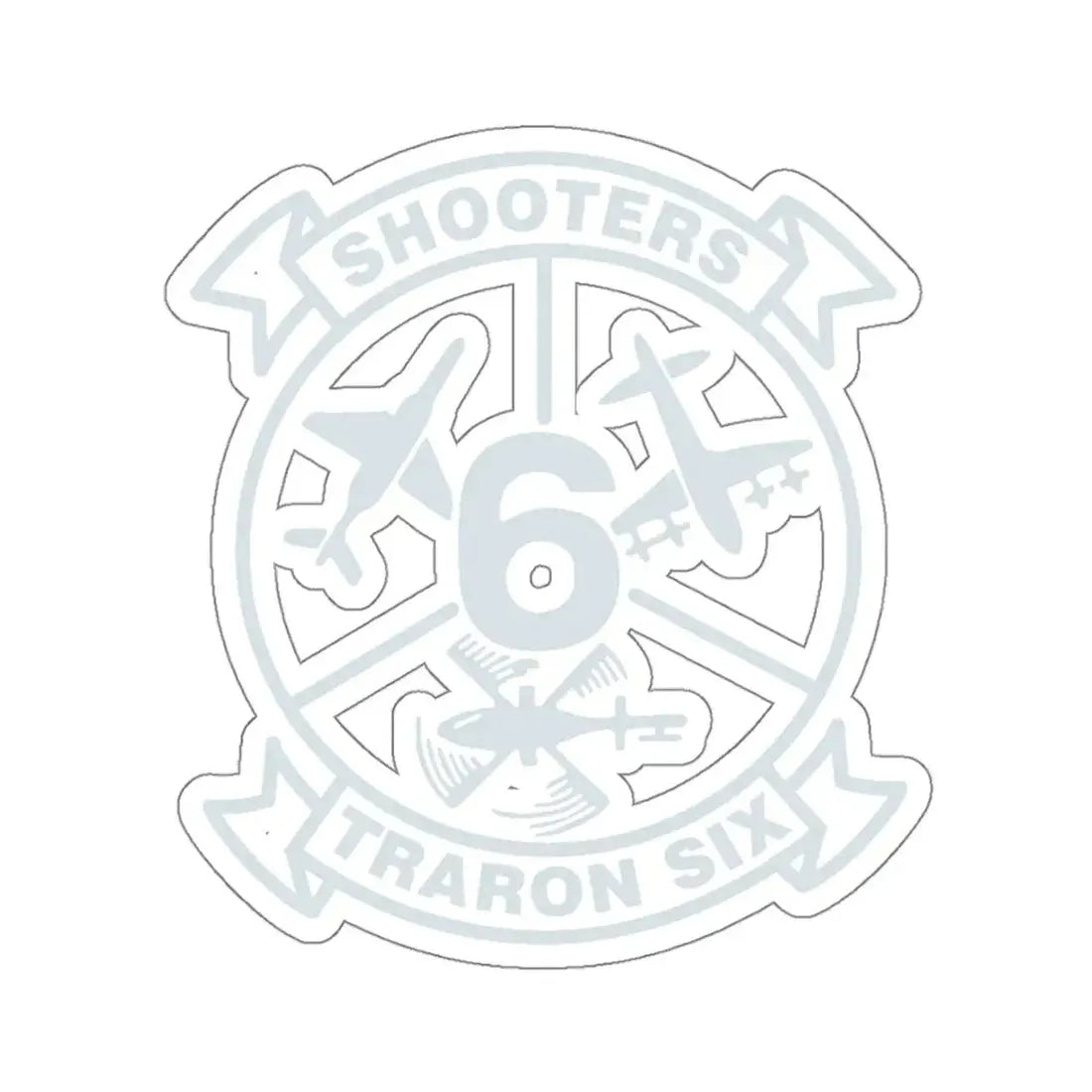 VT 6 TRARON VT6 Shooters (U.S. Navy) STICKER Vinyl Kiss-Cut Decal 4 Inch White - The Sticker Space
