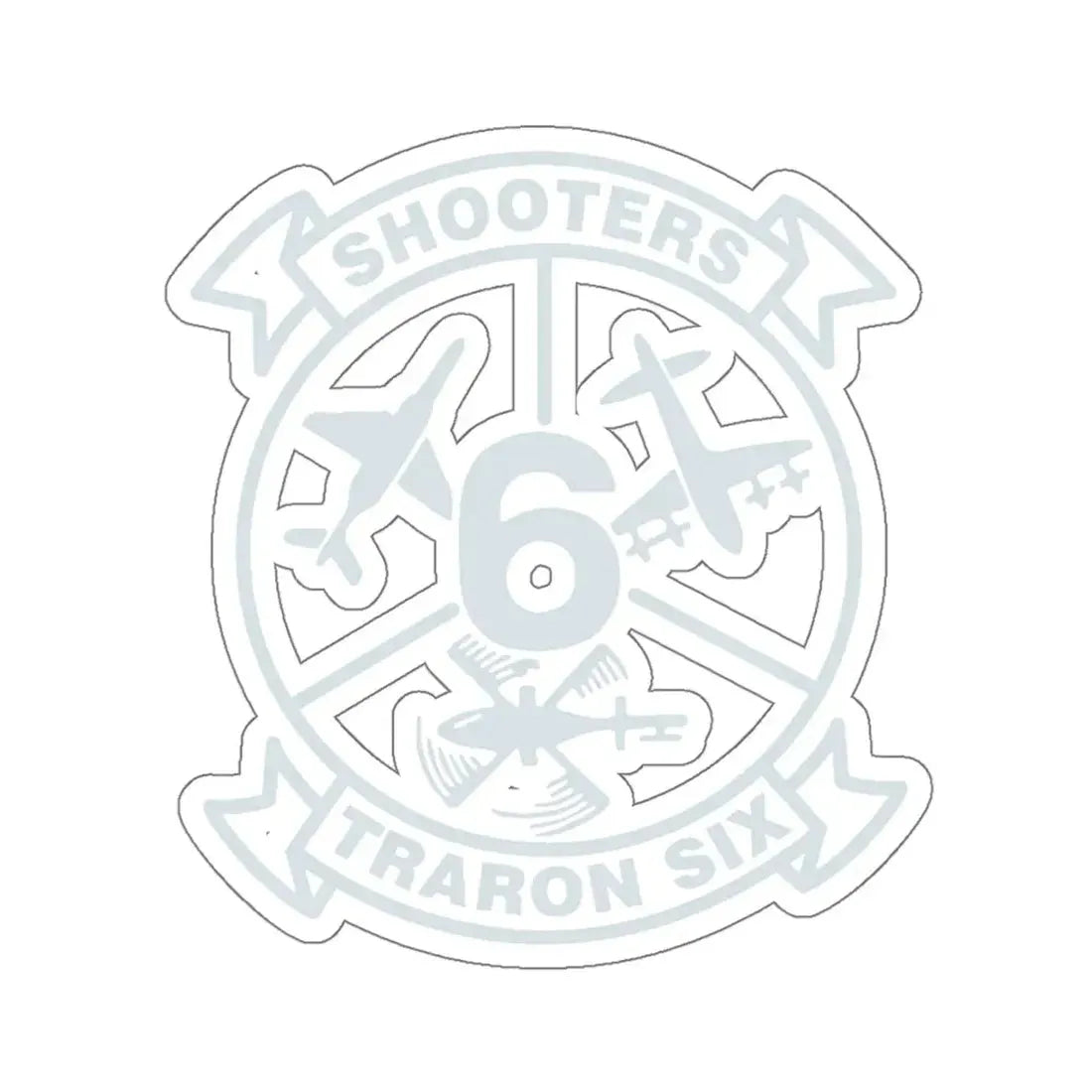 VT 6 TRARON VT6 Shooters (U.S. Navy) STICKER Vinyl Kiss-Cut Decal 6 Inch White - The Sticker Space