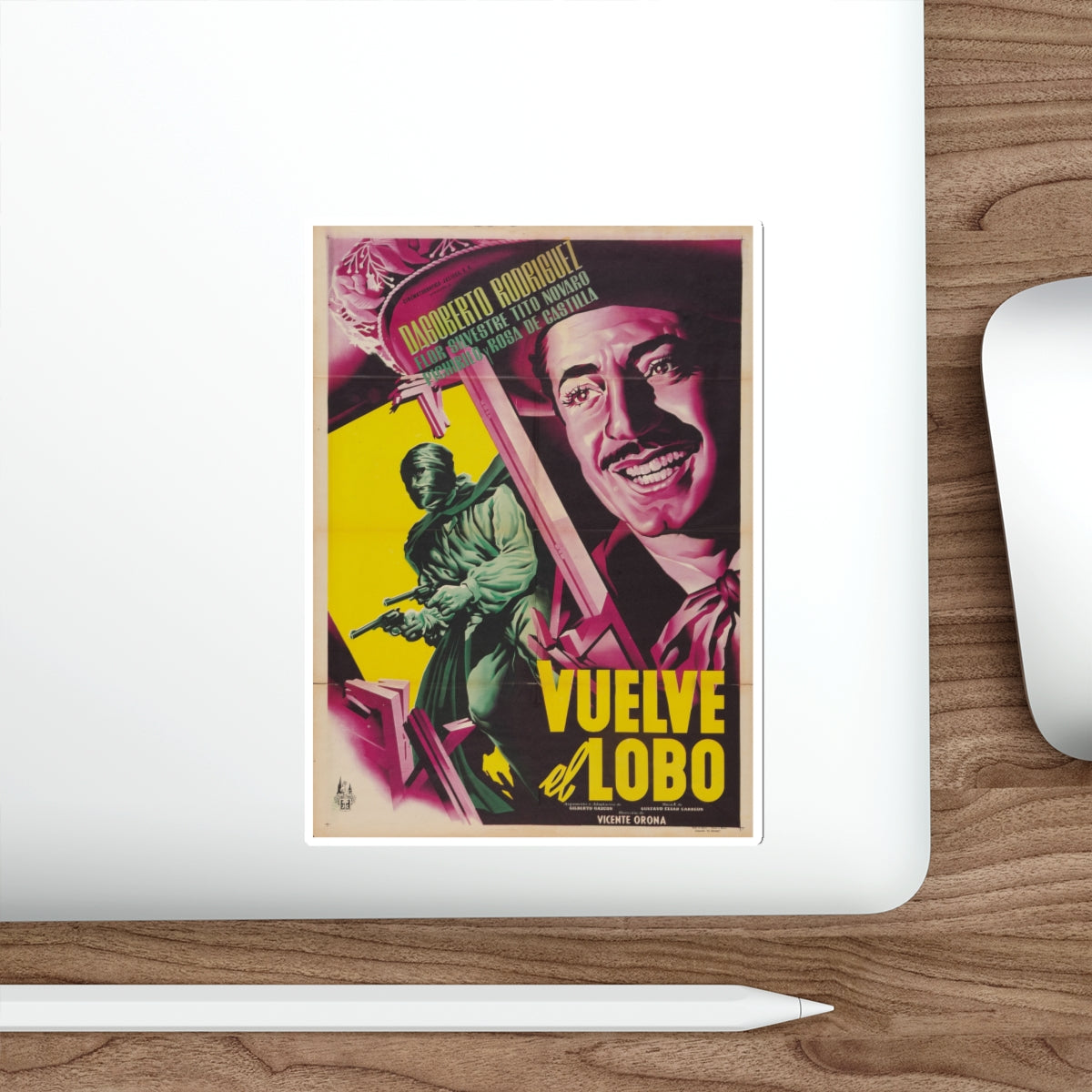 VUELVE EL LOBO 1952 Movie Poster STICKER Vinyl Die-Cut Decal-The Sticker Space